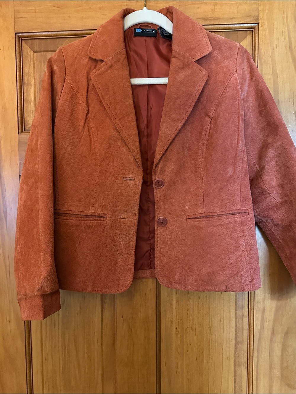 Relativity Burnt Orange Suede Blazer Jacket